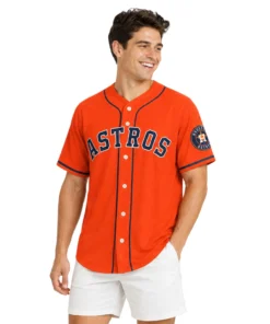Houston Astros Orange Custom Jersey – model view