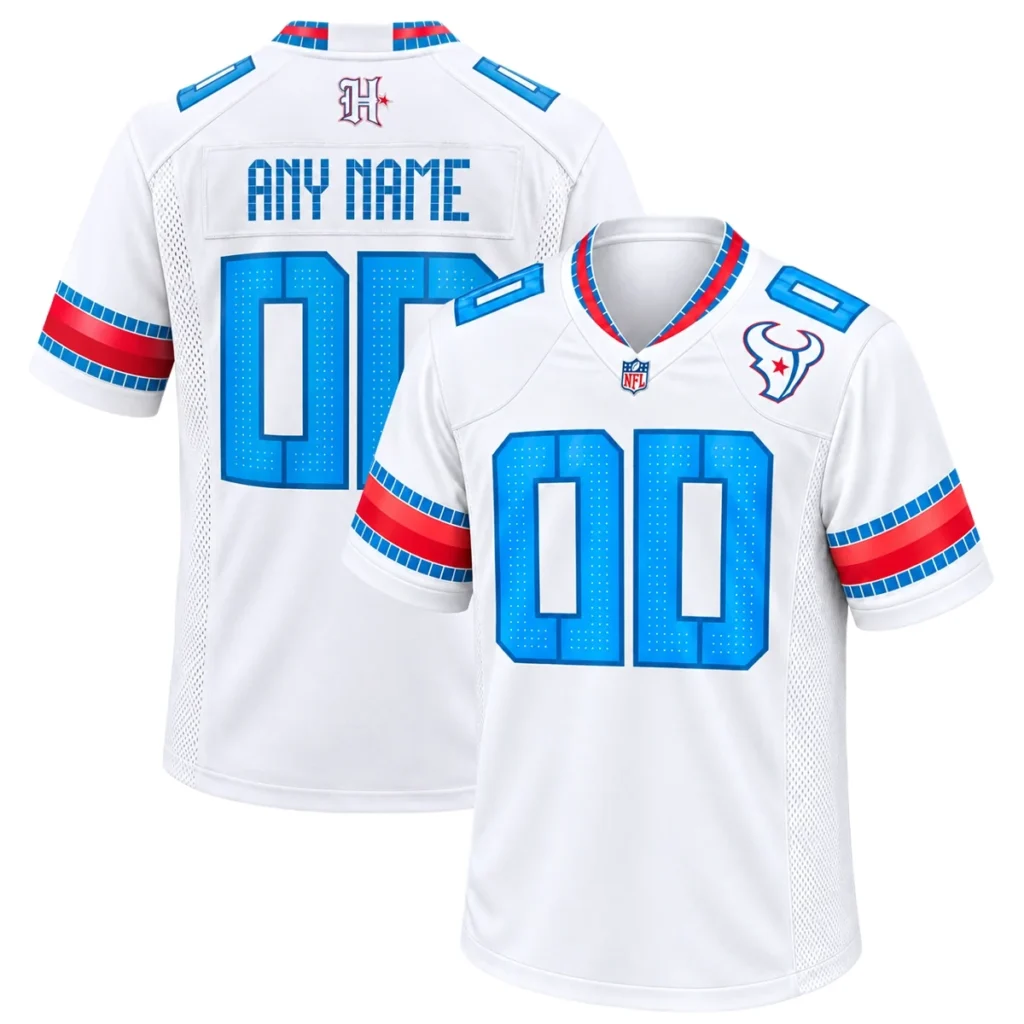 Houston Texans White Rivalries Custom Jersey – Home Crowd Fan Style