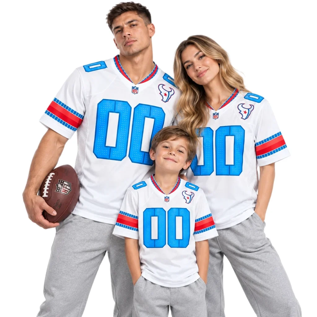 Houston Texans White Rivalries Custom Jersey – Home Crowd Fan Style