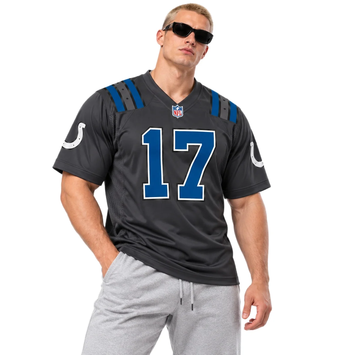 Indianapolis Colts Daniel Jones Rivalries Jersey – model front view