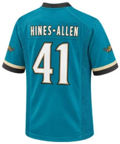 Jacksonville Jaguars Josh Hines Allen Teal Throwback Jersey – back view