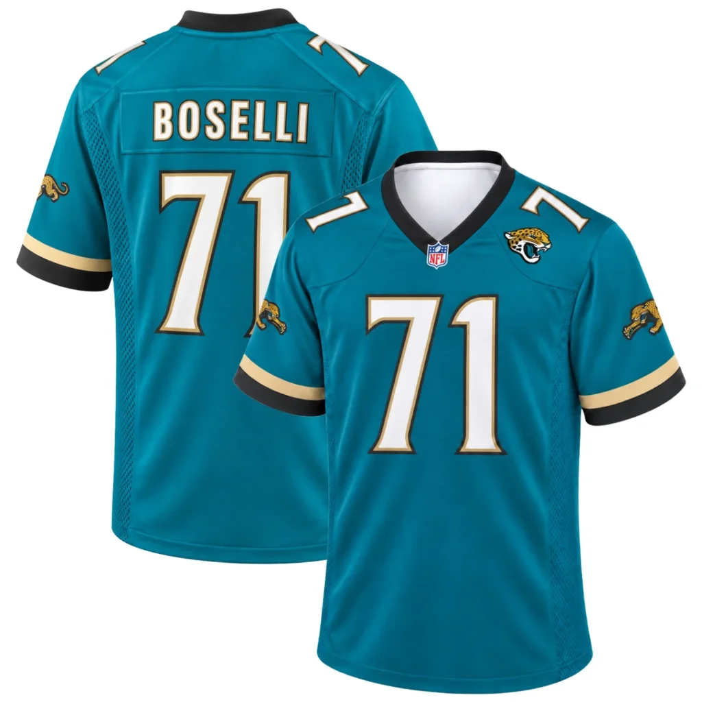 Jacksonville Jaguars Tony Boselli Teal Jersey – Custom Name & Number Edition