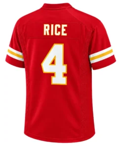Kansas City Chiefs Rashee Rice Red Jersey – back view