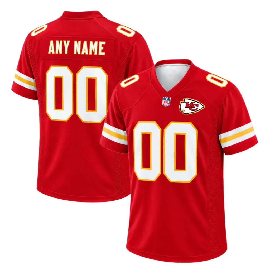 Kansas City Chiefs Red Custom Jersey – Custom Name & Number Edition