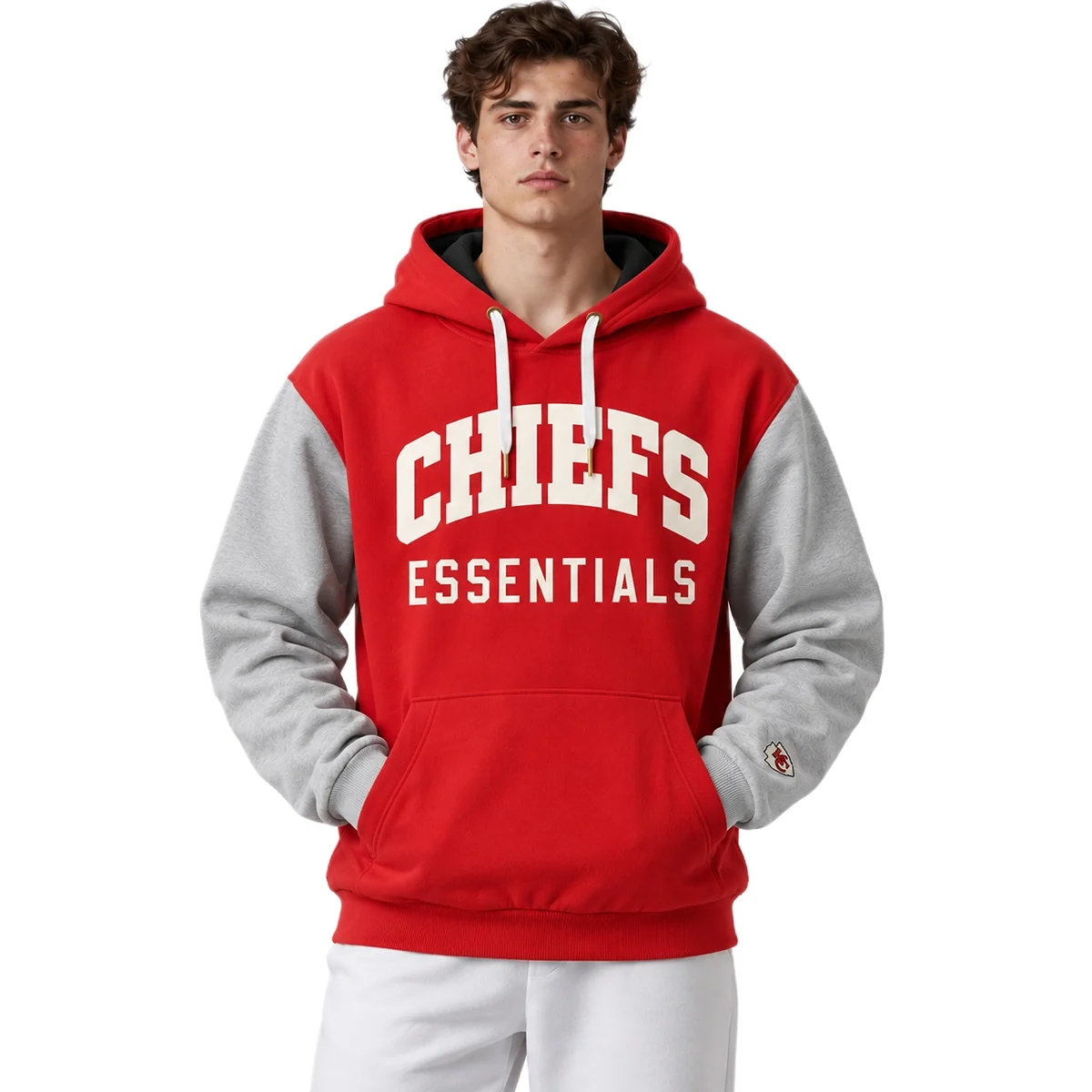 Kansas City Chiefs Red Hoodie – model front view