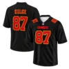 Kansas City Chiefs Travis Kelce Black Jersey – front back view