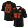 Kansas City Chiefs Travis Kelce Black Jersey – front back view