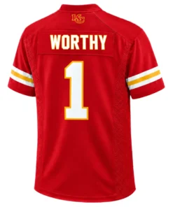 Kansas City Chiefs Xavier Worthy Home Jersey – back view
