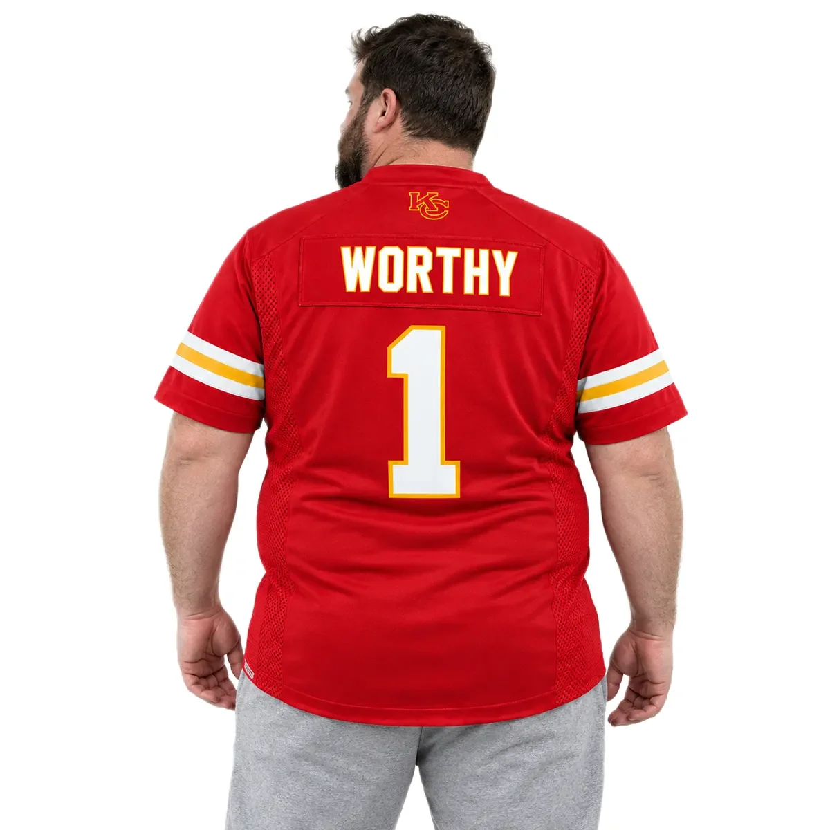 Kansas City Chiefs Xavier Worthy Home Jersey – model view