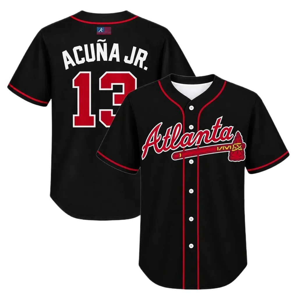Kids Atlanta Braves Ronald Acuña Jr. Black Jersey – Matchday Fan Edition