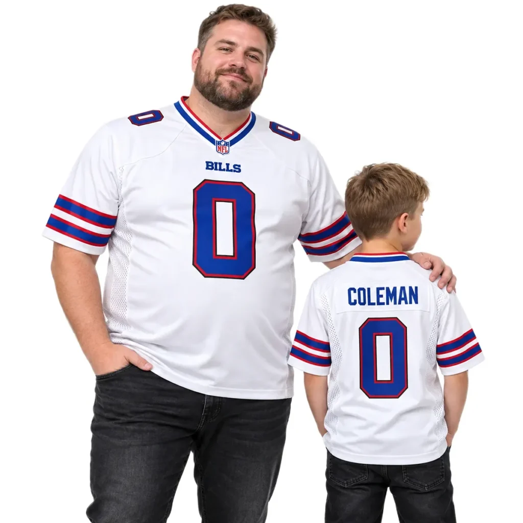 Kids Buffalo Bills Keon Coleman White Jersey – Custom Name & Number Edition
