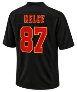 Kids Kansas City Chiefs Travis Kelce Black Jersey – back view