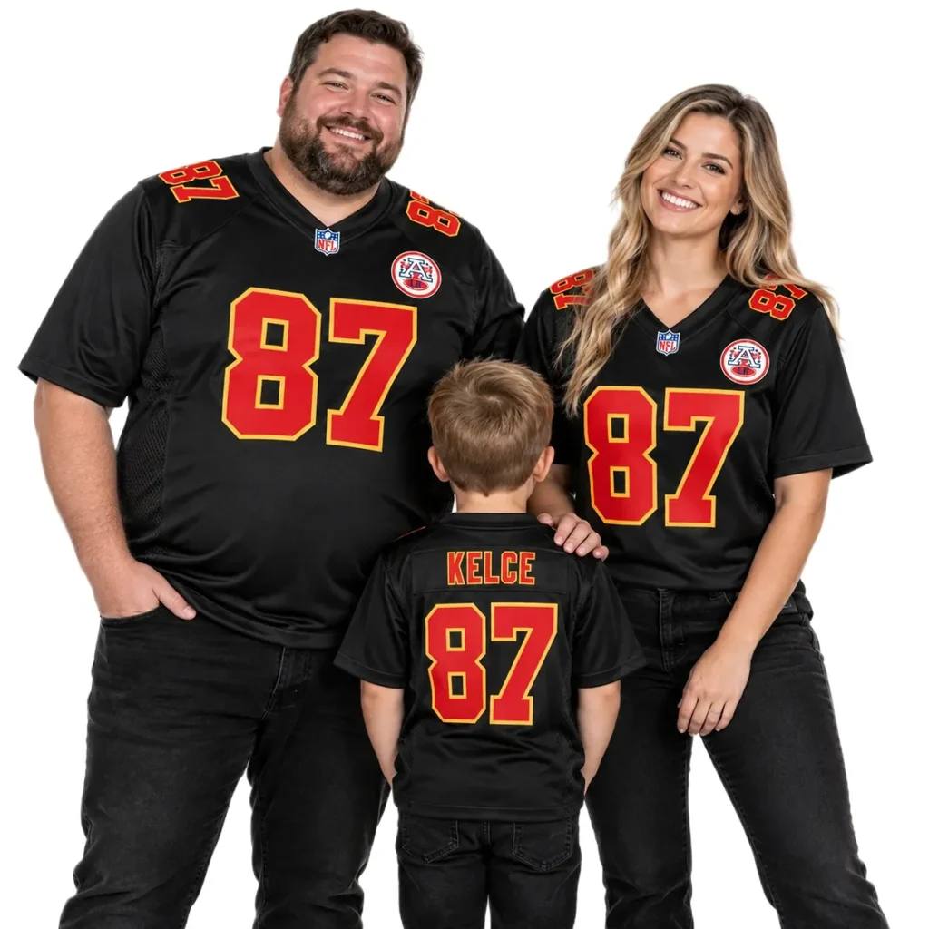 Kids Kansas City Chiefs Travis Kelce Black Jersey – Stadium Ready Fan Style