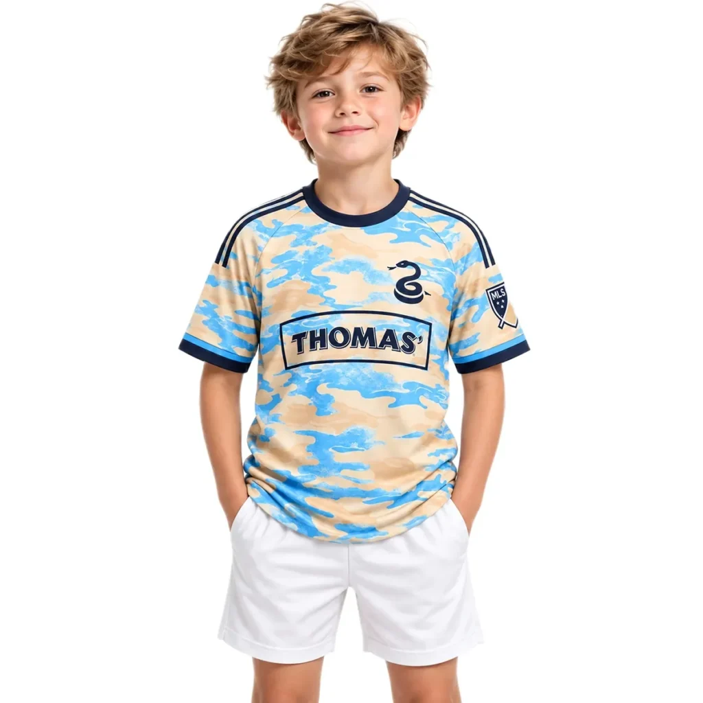 Kids Philadelphia Union Cavan Sullivan Cream Retro Away Jersey – Season Pride Edition