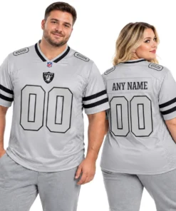 Las Vegas Raiders Gray Custom Jersey – model view