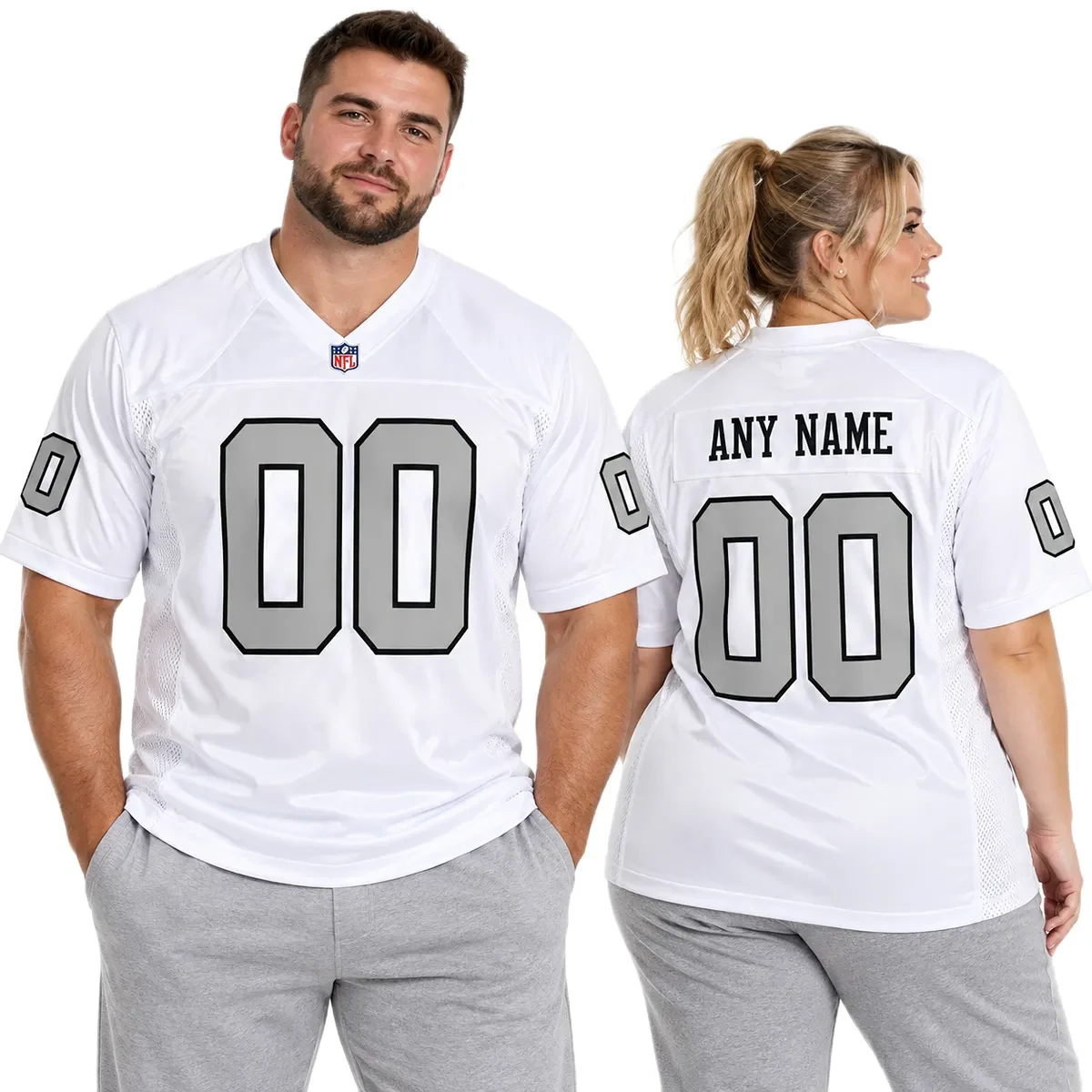 Las Vegas Raiders White Custom Jersey – model view
