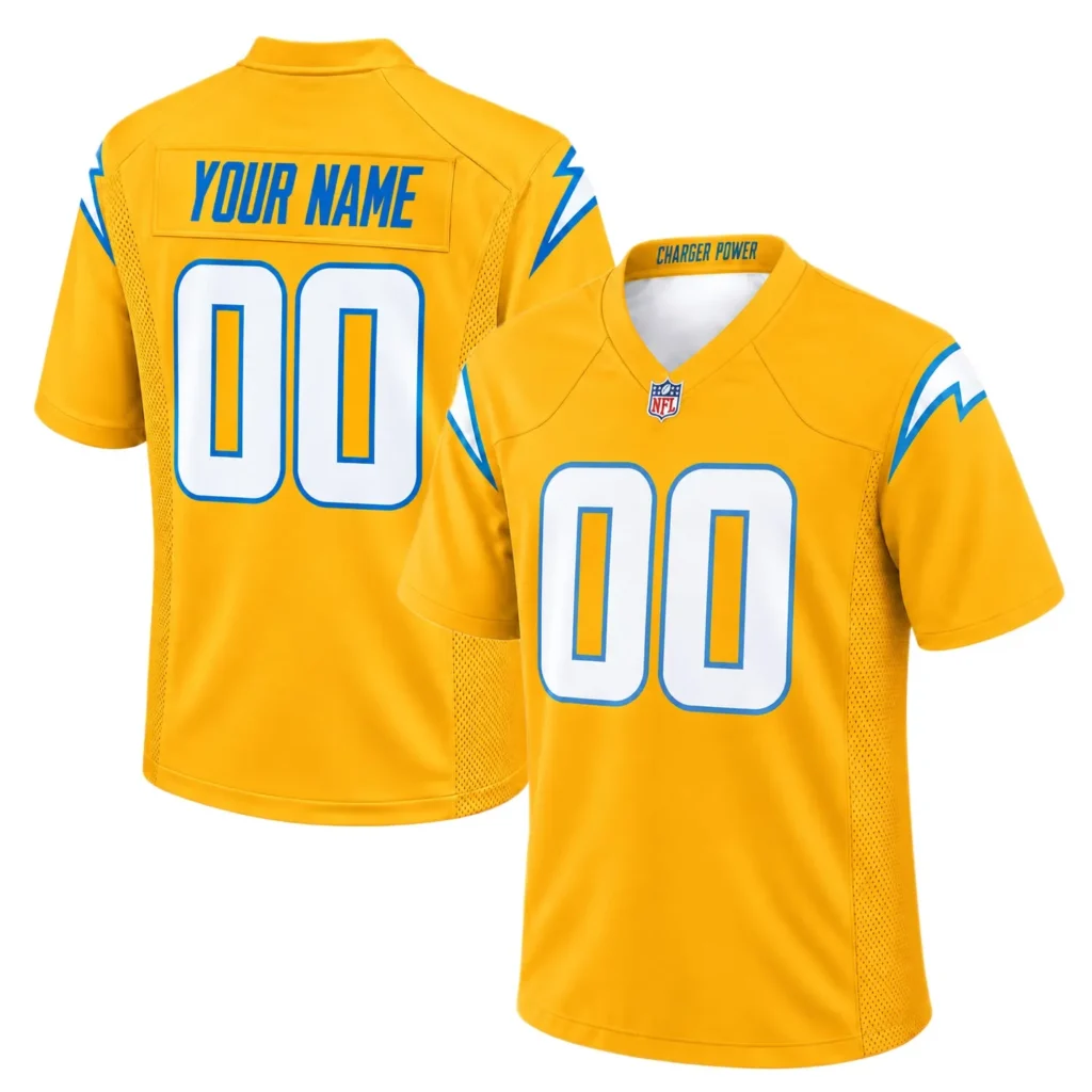 Los Angeles Chargers Gold Alternate Custom Jersey – Stadium Ready Fan Style