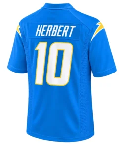 Los Angeles Chargers Justin Herbert Powder Blue Home Jersey – back view