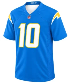 Los Angeles Chargers Justin Herbert Powder Blue Home Jersey – front view