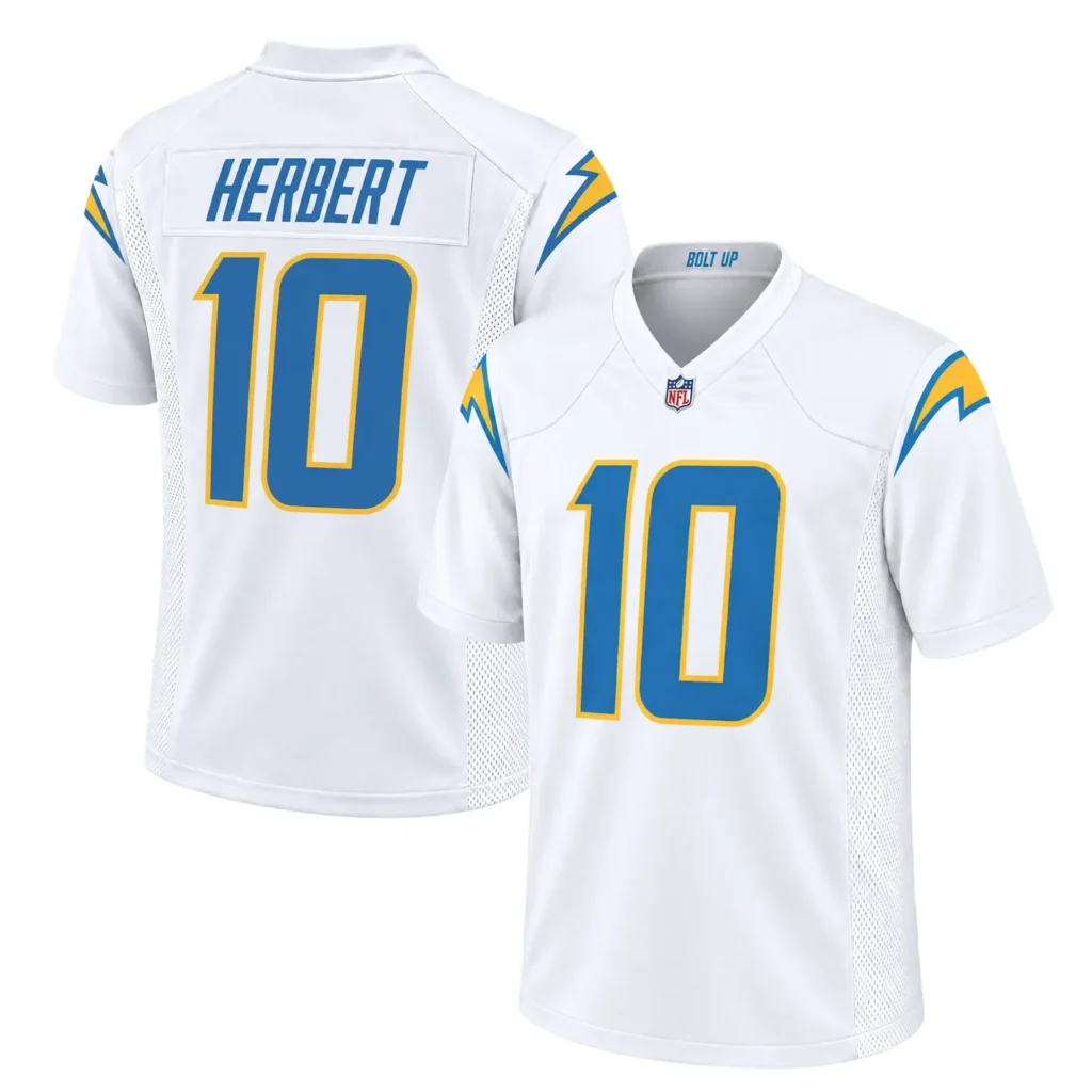 Los Angeles Chargers Justin Herbert White Home Jersey – Personalized Fan Edition