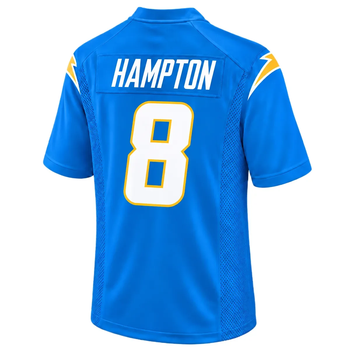 Los Angeles Chargers Omarion Hampton Powder Blue Jersey – back view