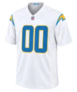 Los Angeles Chargers White Away Custom Jersey – front view