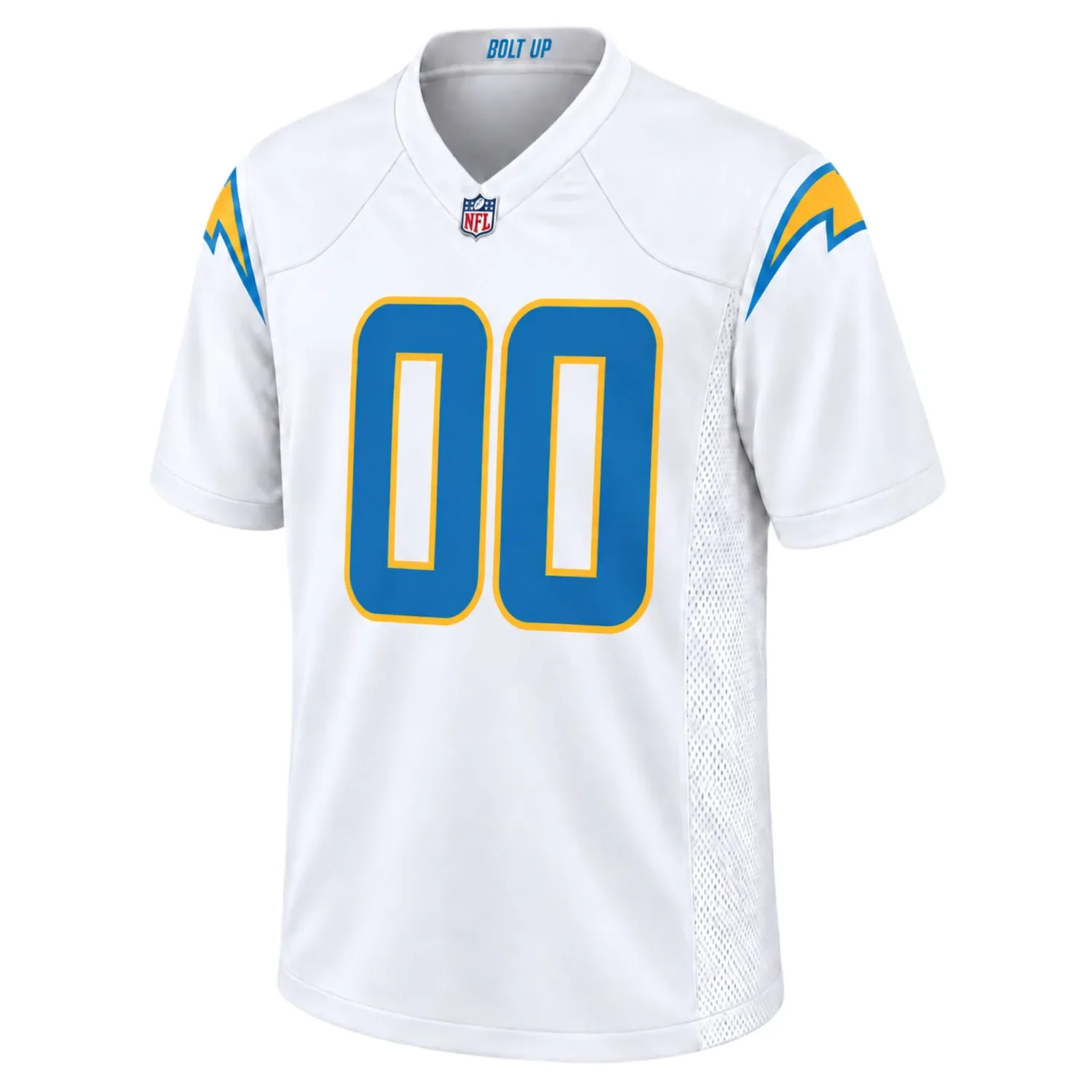 Los Angeles Chargers White Away Custom Jersey – front view