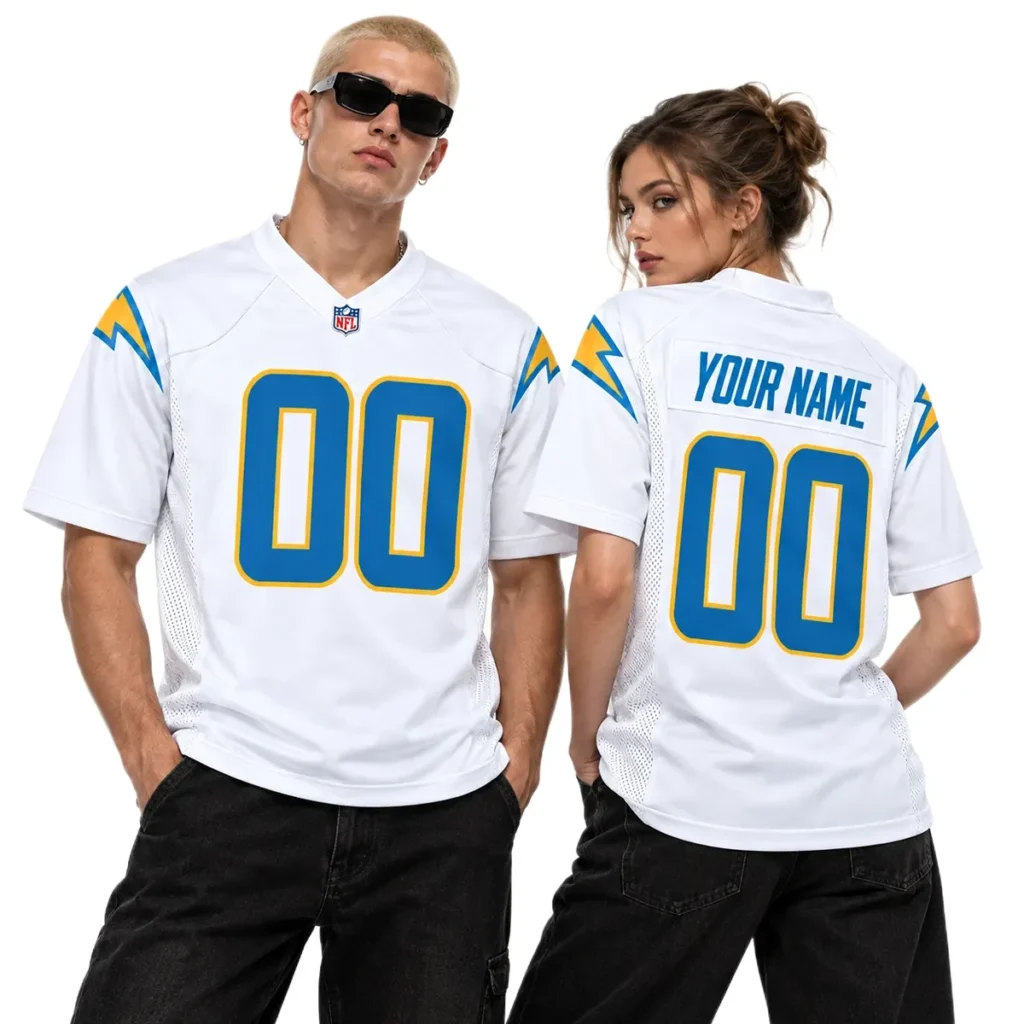 Los Angeles Chargers White Away Custom Jersey – Personalized Fan Edition