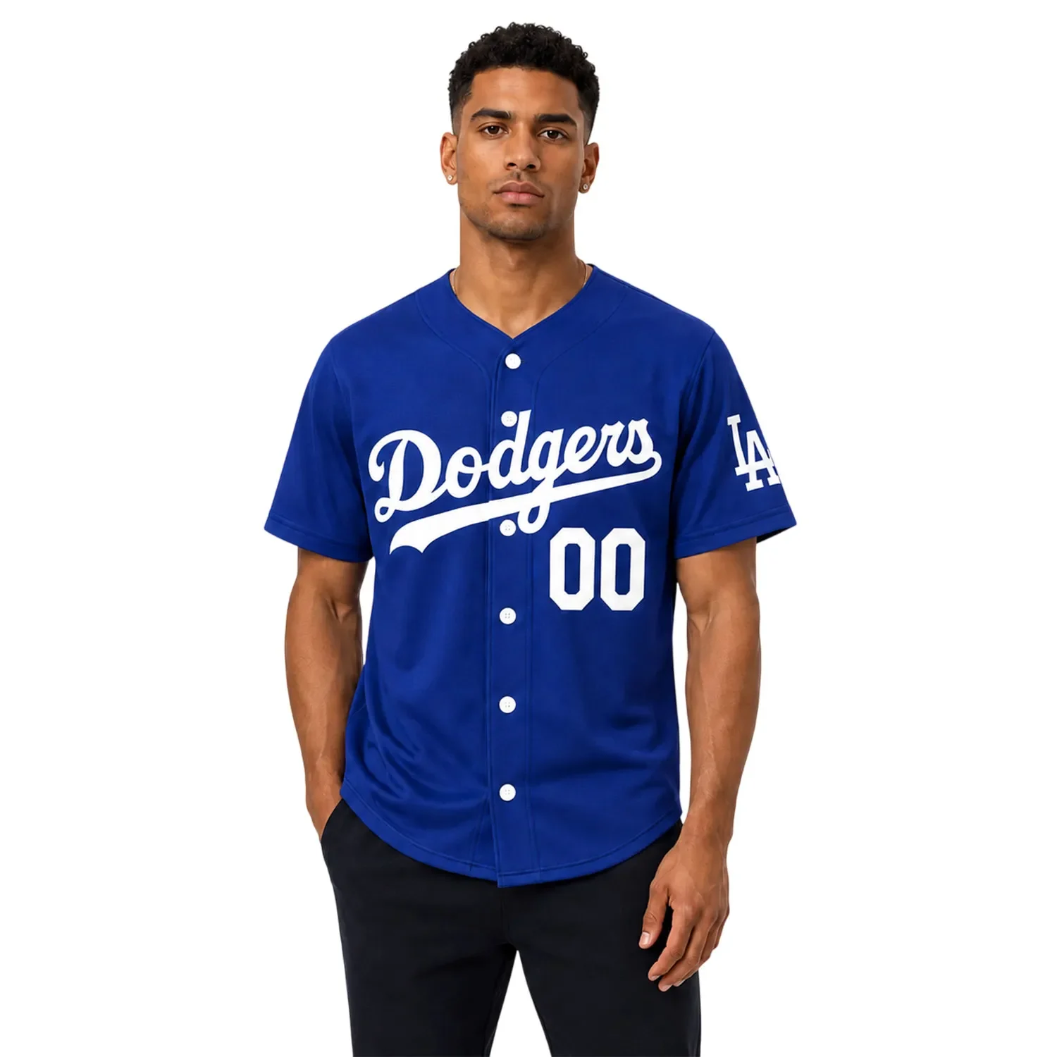 Los Angeles Dodgers Blue Custom Jersey – model view