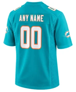 Miami Dolphins Aqua Home Custom Jersey – back view