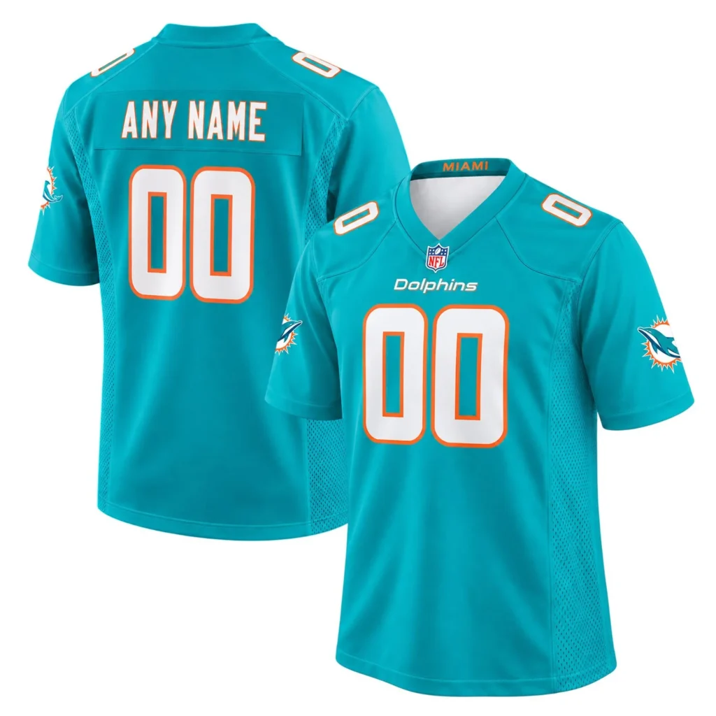 Miami Dolphins Aqua Home Custom Jersey – Matchday Fan Edition