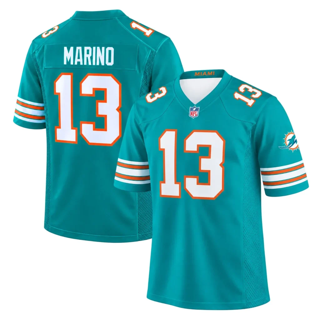 Miami Dolphins Dan Marino Aqua Throwback Retro Jersey – Season Pride Edition