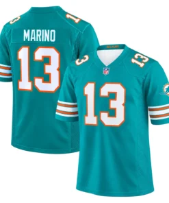 Miami Dolphins Dan Marino Aqua Throwback Retro Jersey – front back view