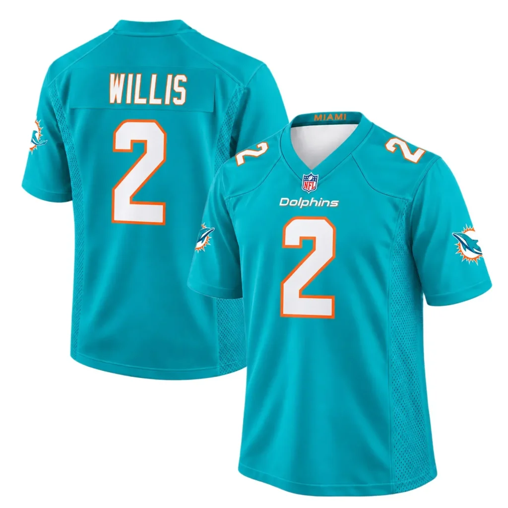 Miami Dolphins Malik Willis Aqua Home Jersey – Personalized Fan Edition