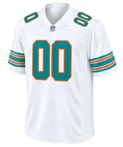 Miami Dolphins White Throwback Retro Jersey – front view