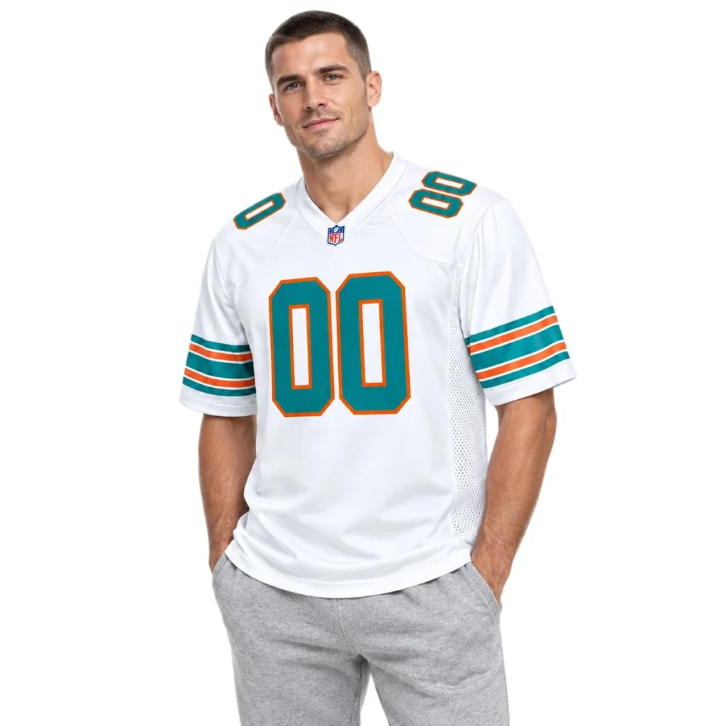 Miami Dolphins White Throwback Retro Jersey – Matchday Fan Edition