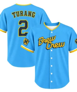 Milwaukee Brewers Brice Turang Blue Jersey