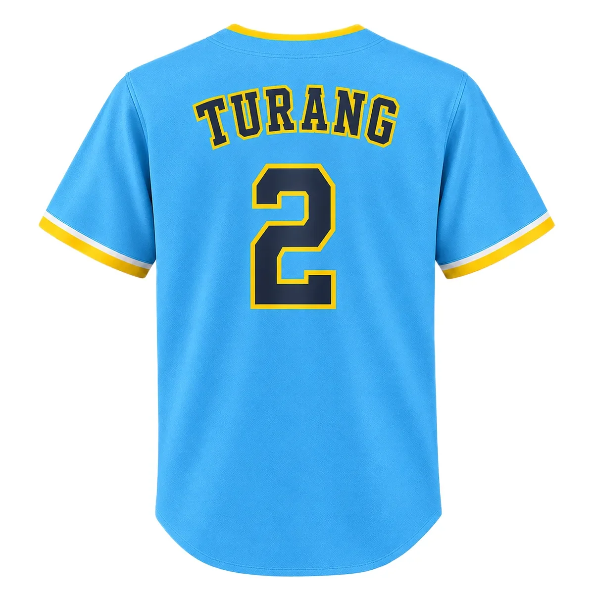 Milwaukee Brewers Brice Turang Blue Jersey – back view