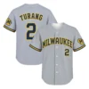 Milwaukee Brewers Brice Turang Gray Away Jersey