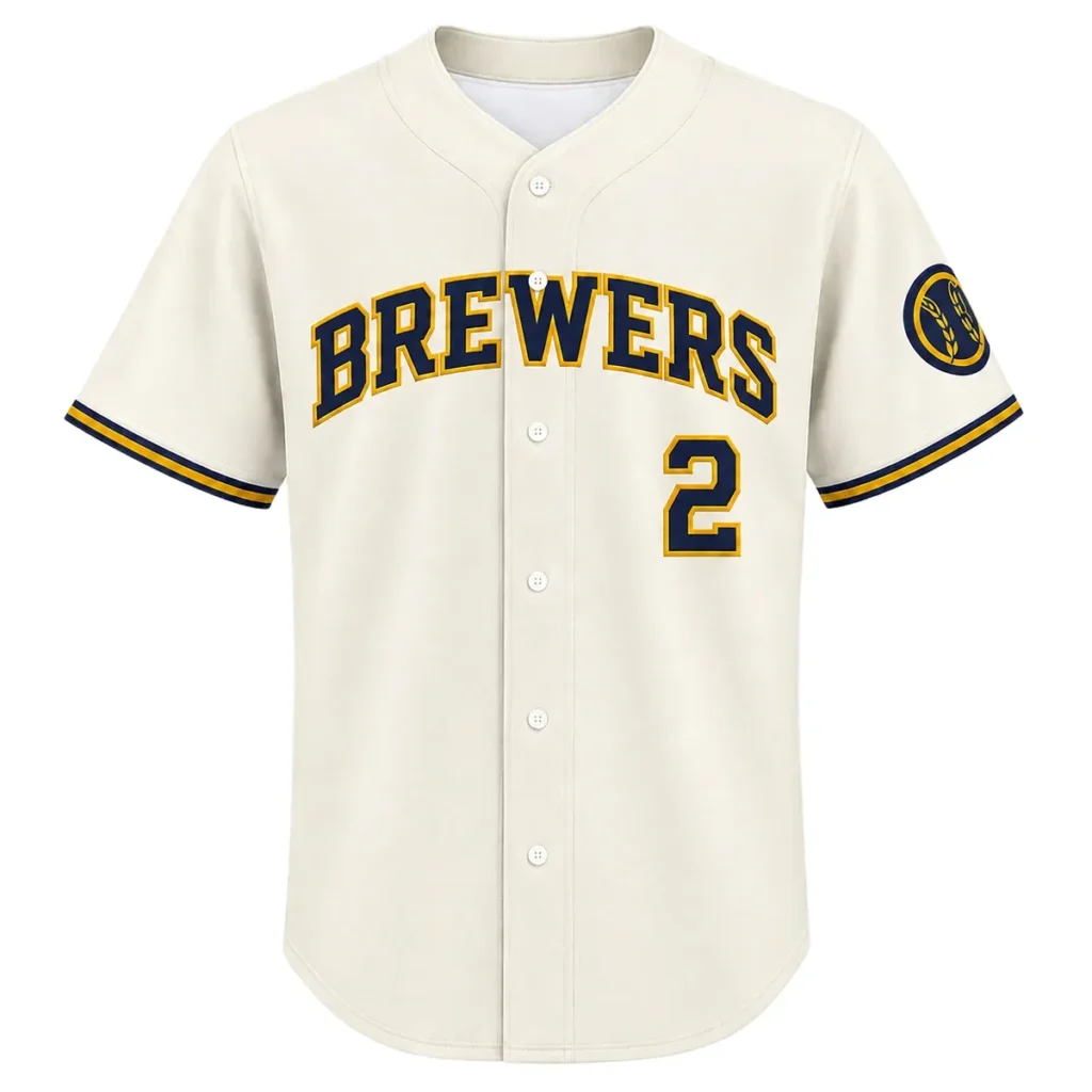 Milwaukee Brewers Brice Turang Home Jersey – Custom Name & Number Edition
