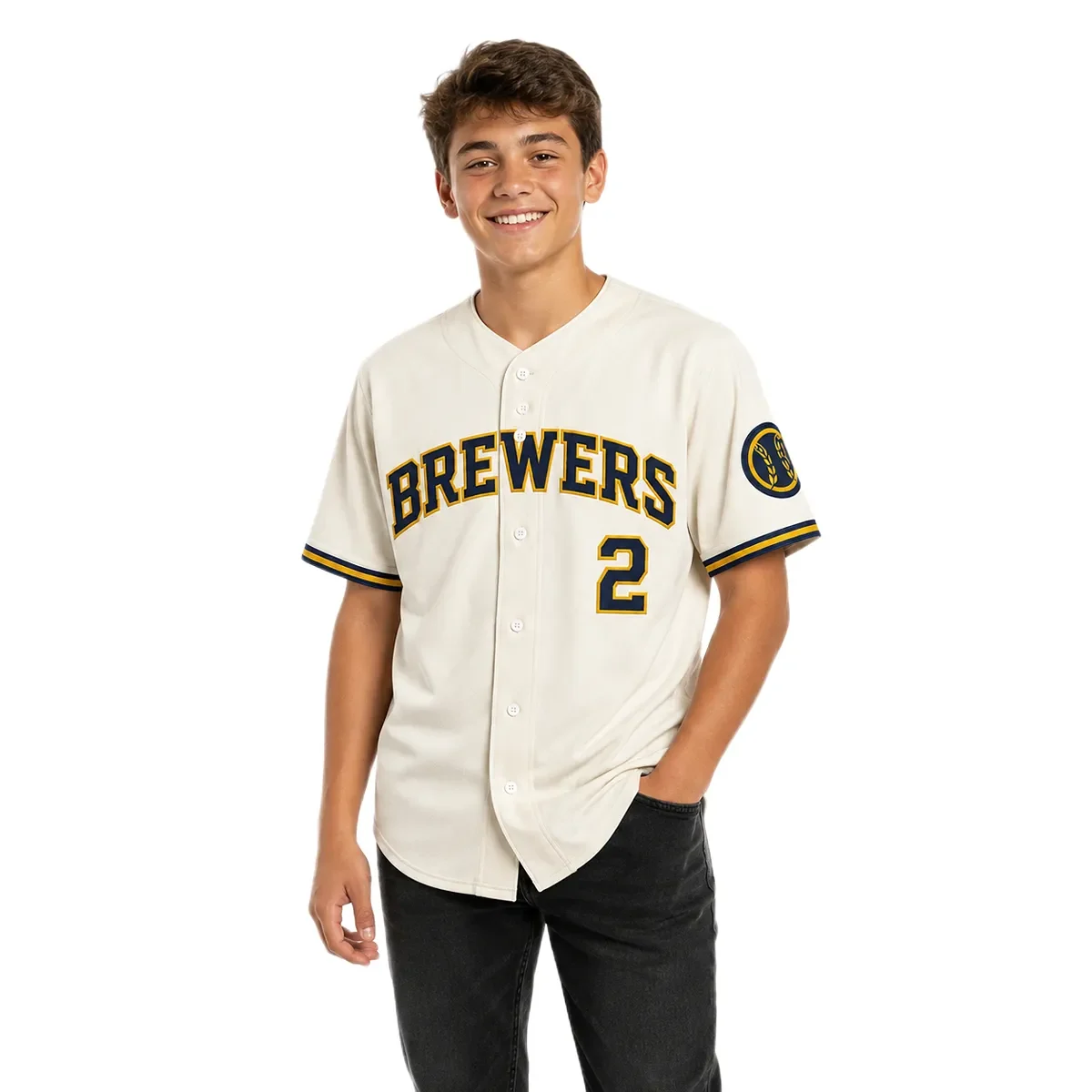 Milwaukee Brewers Brice Turang Home Jersey – alternate view 5