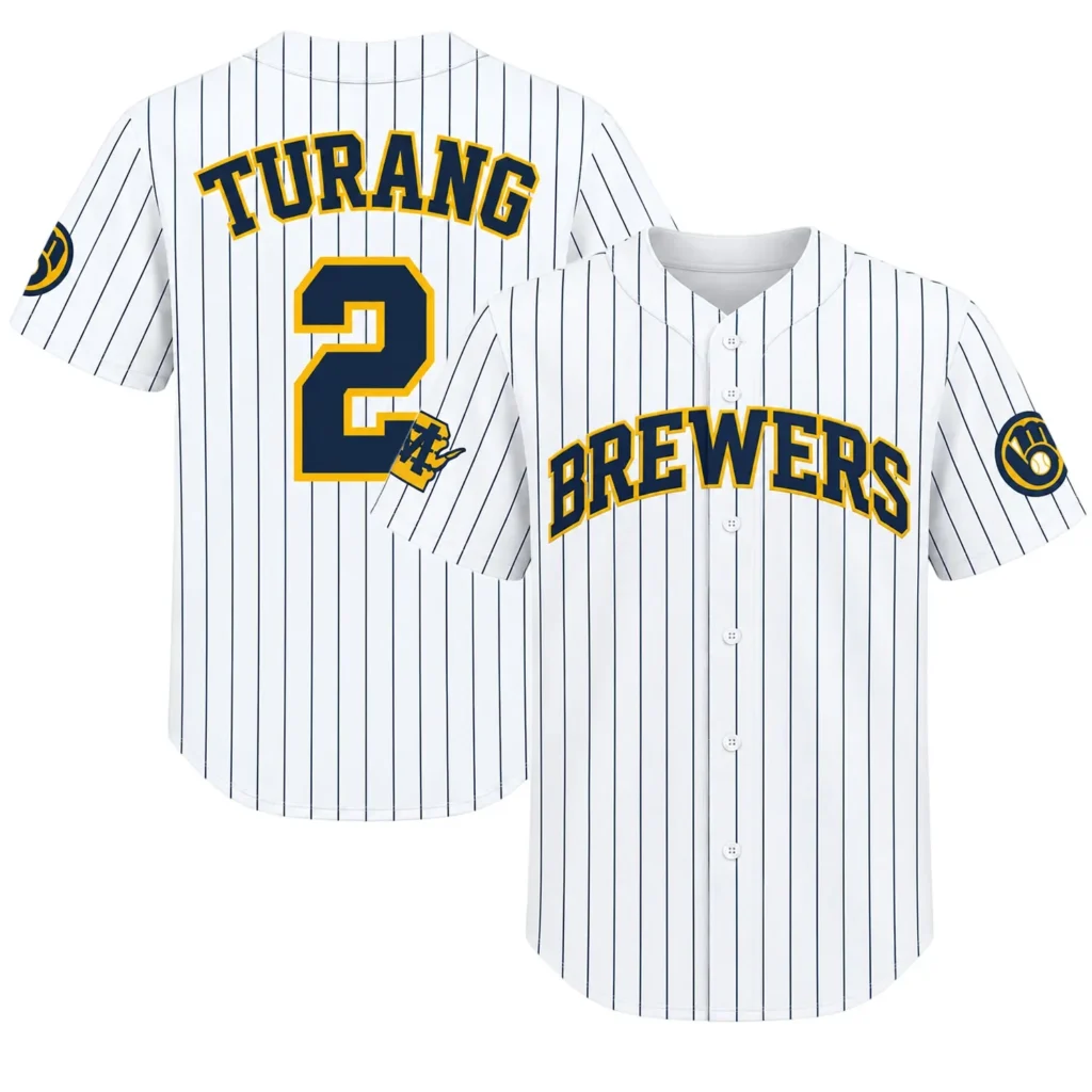 Milwaukee Brewers Brice Turang Jersey – Home Crowd Fan Style