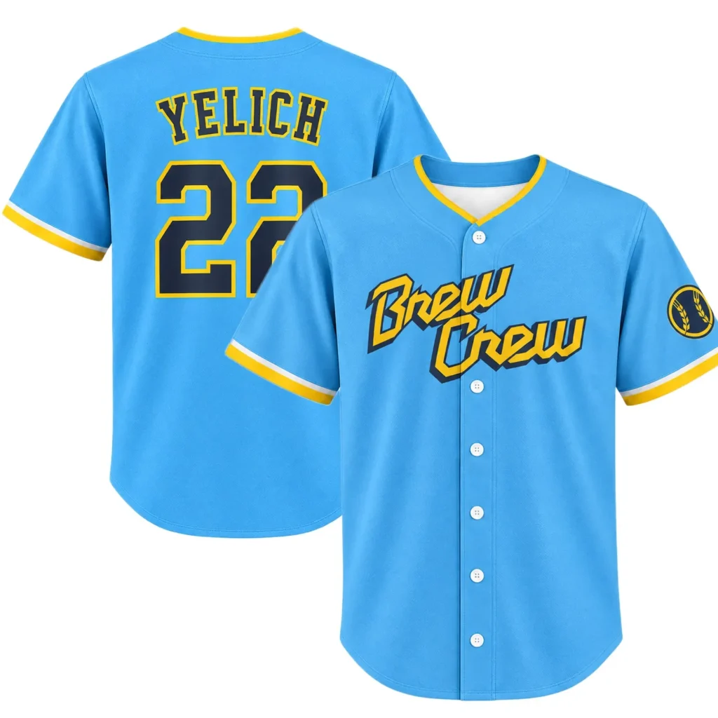 Milwaukee Brewers Christian Yelich Blue Jersey – Custom Name & Number Edition