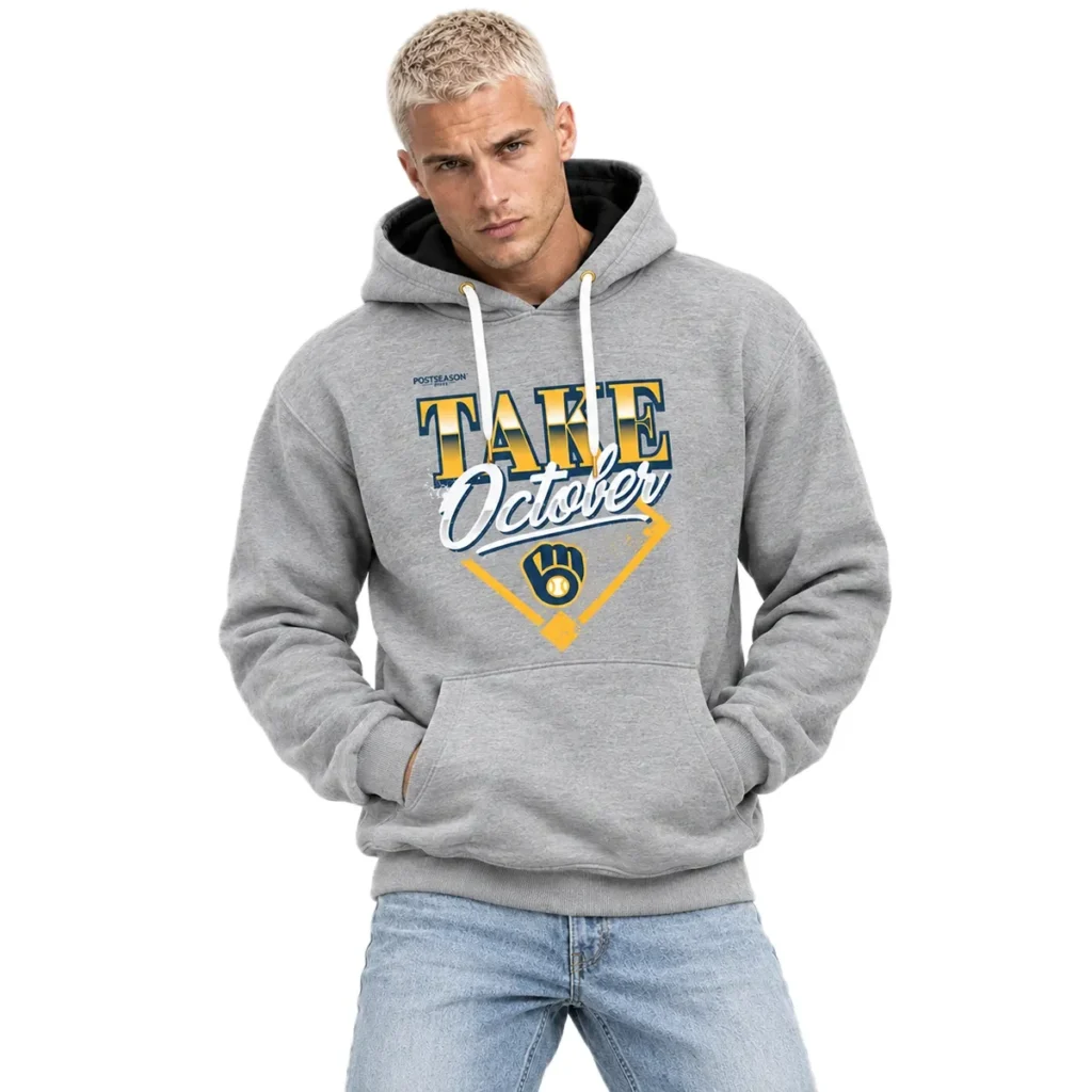 Milwaukee Brewers Gray Locker Room Champions Hoodie – Cold Night Fan Edition