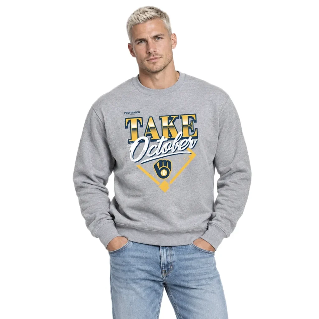 Milwaukee Brewers Gray Locker Room Champions Sweatshirt – Cozy Fan Sweatshirt