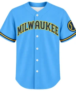 Milwaukee Brewers Jackson Chourio Blue Jersey – alternate view 3