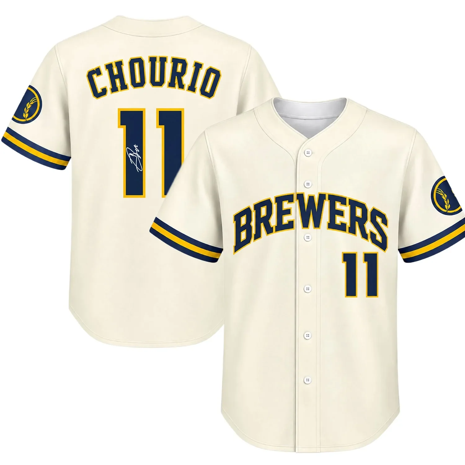 Milwaukee Brewers Jackson Chourio Cream Jersey