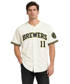 Milwaukee Brewers Jackson Chourio Cream Jersey – alternate view 2