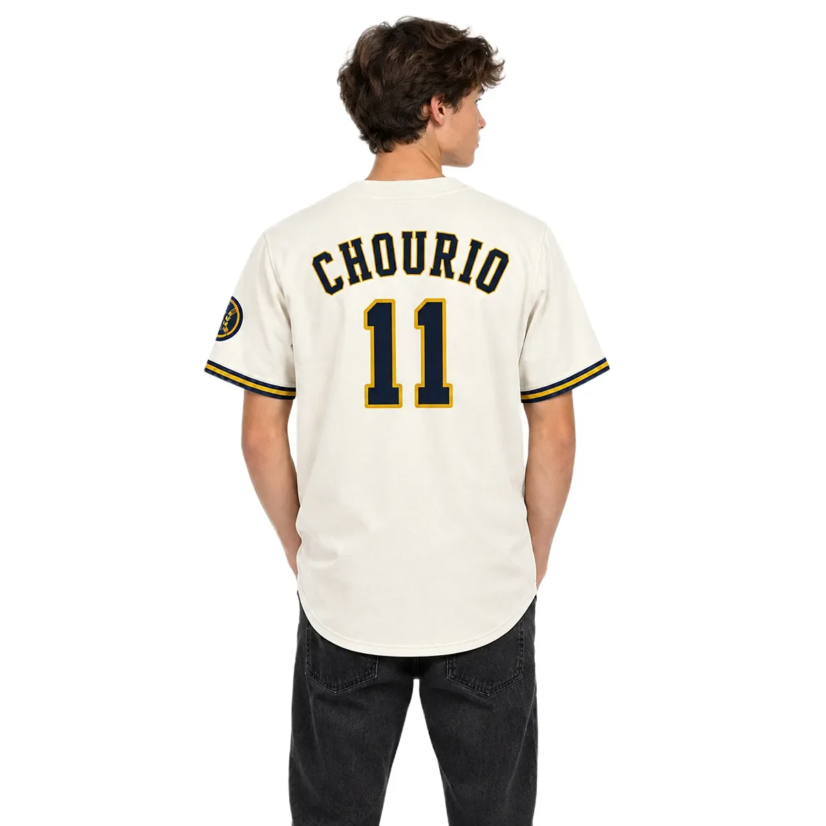 Milwaukee Brewers Jackson Chourio Cream Jersey – alternate view 5
