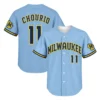 Milwaukee Brewers Jackson Chourio Powder Blue Road Jersey